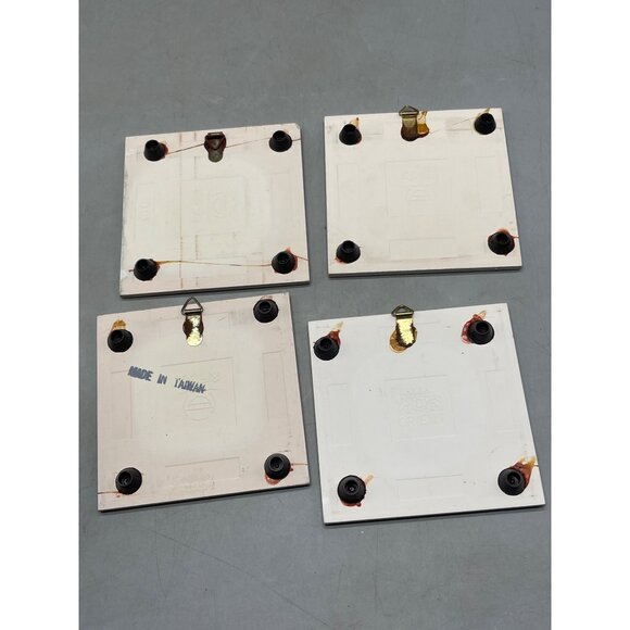 set of 4 Christmas trivets decorative wall hanging rubber feet bears cat READ - Picture 9 of 14